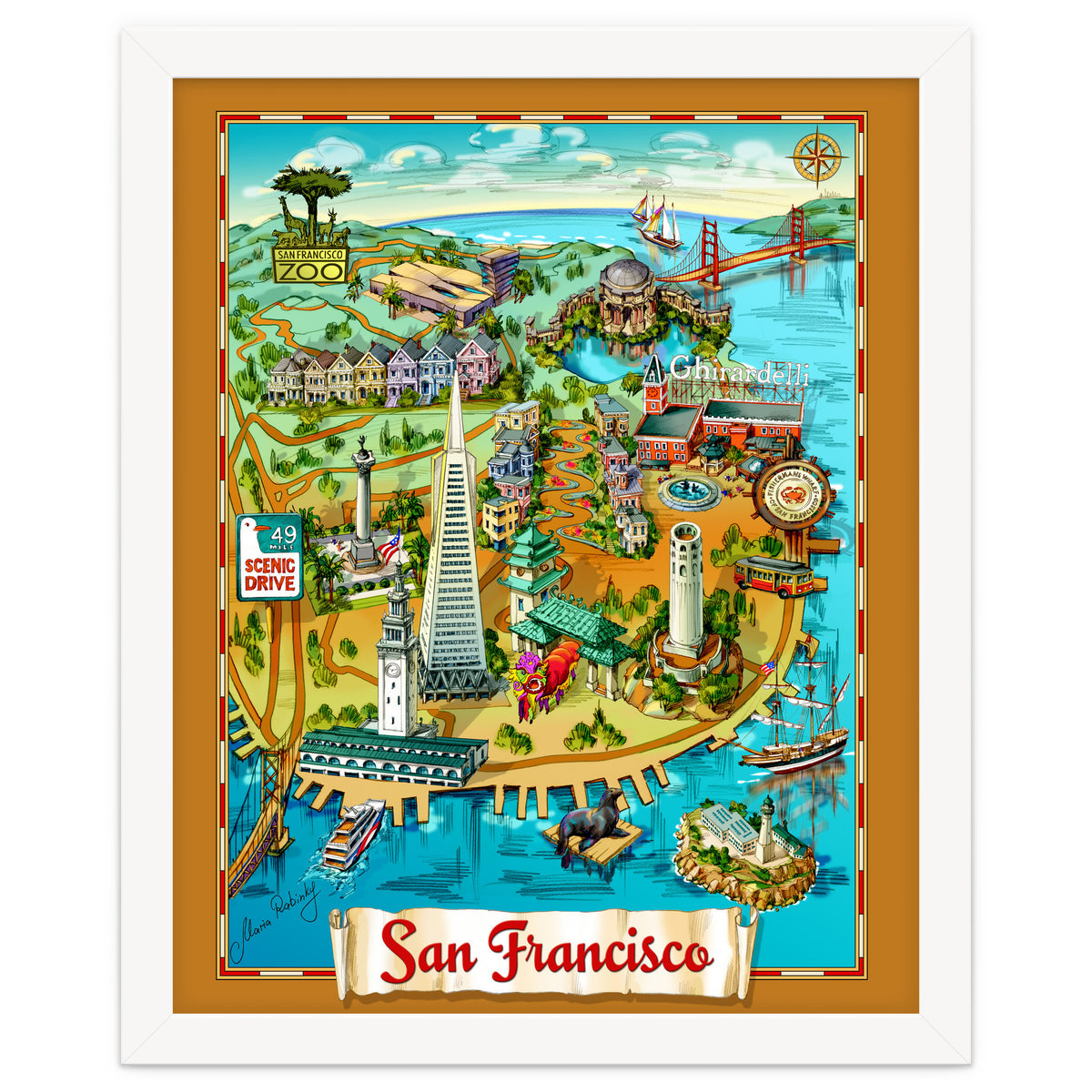 San Francisco Map Illustration