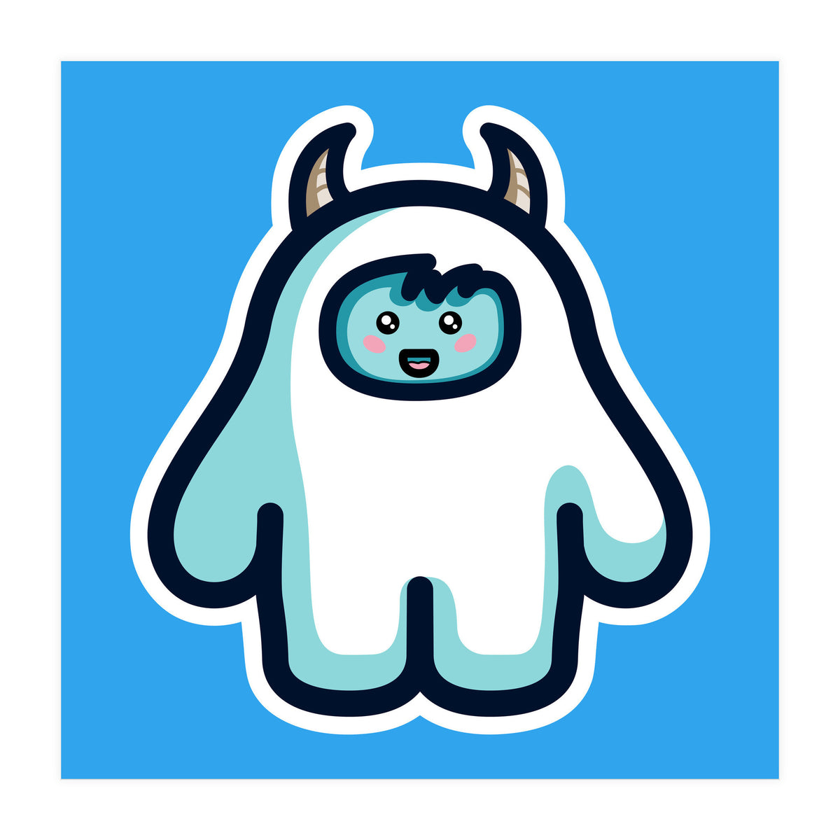 Kawaii Cute Abominable Snowman Yeti (Print Only)