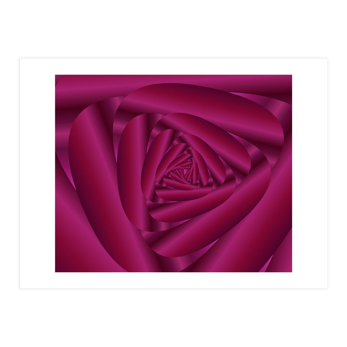 Pink Color Rose Swirl Art (Print Only)