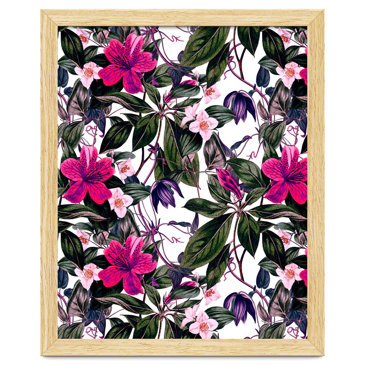 Pattern antique botanical flowers