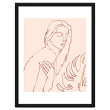 Lueur, Tropical Nude Modern Bohemian Woman Line Art, Minimal Scandinavian Sketch Blush Drawing thumbnail
