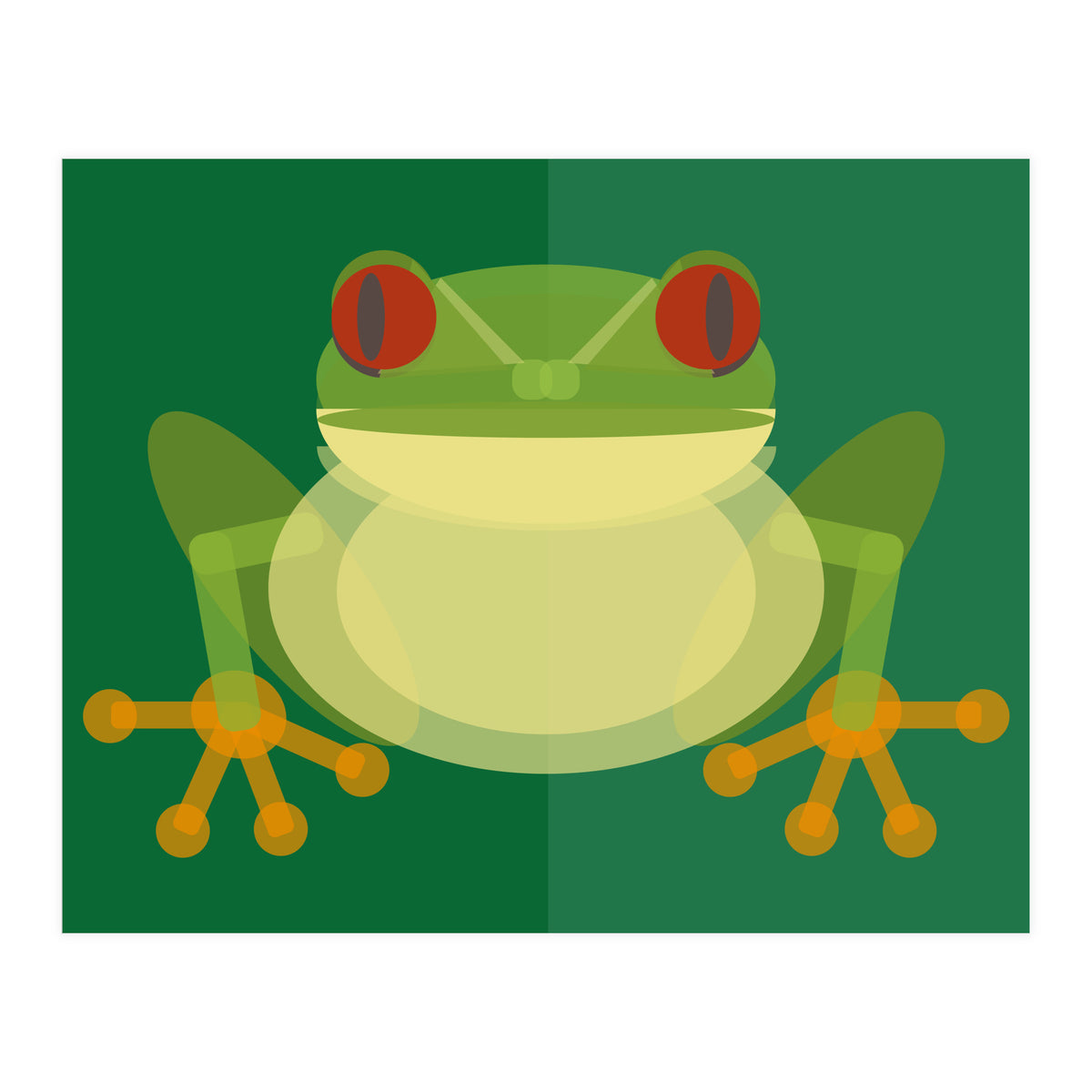 Mid Century Geometric Tree Frog (Print Only)