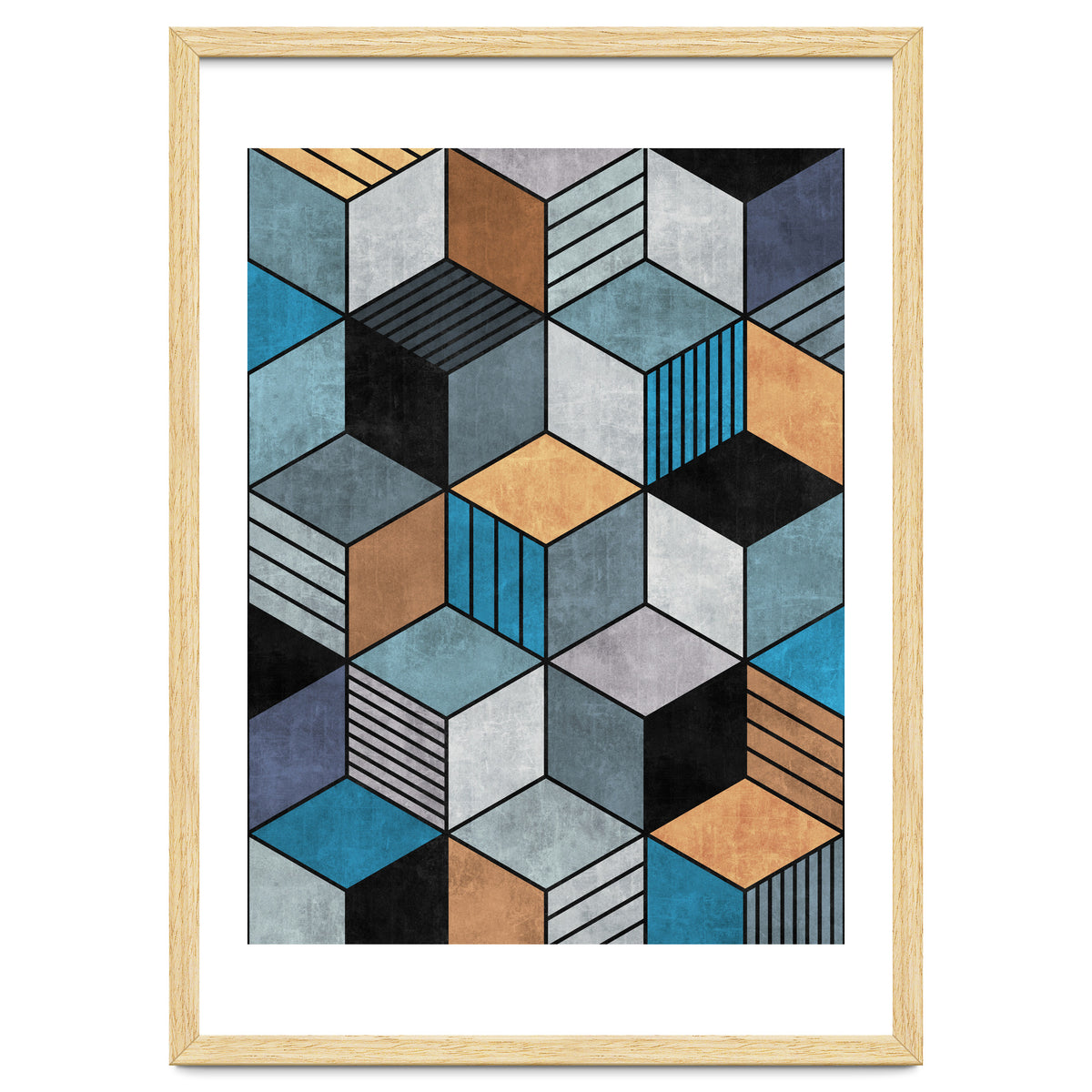 Colorful Concrete Cubes 2 - Blue, Grey, Brown