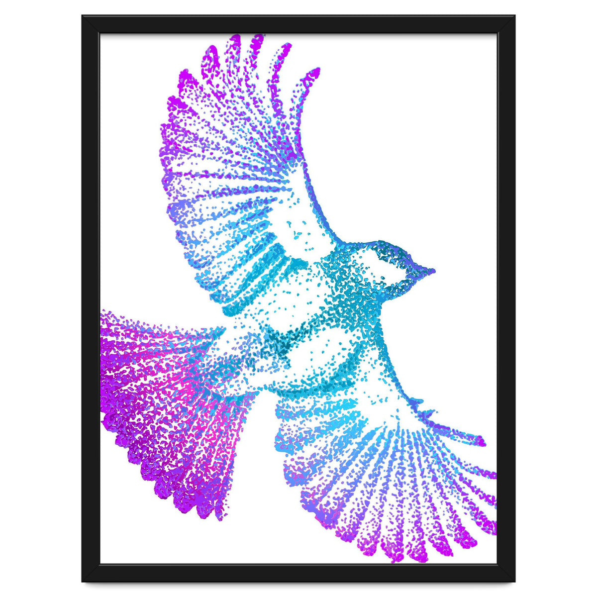 Flying Bird in Electric Blue