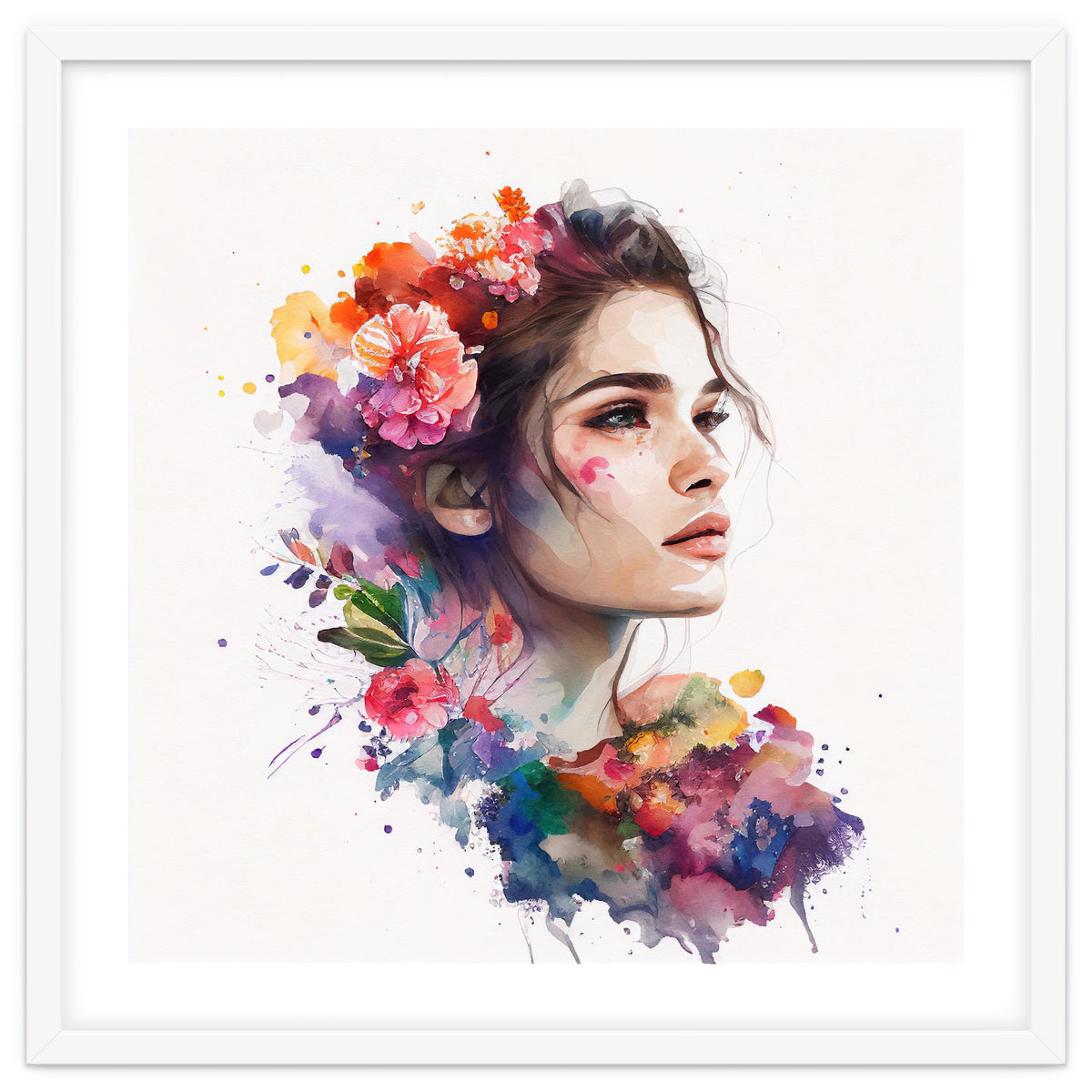 Watercolor Tropical Woman #19