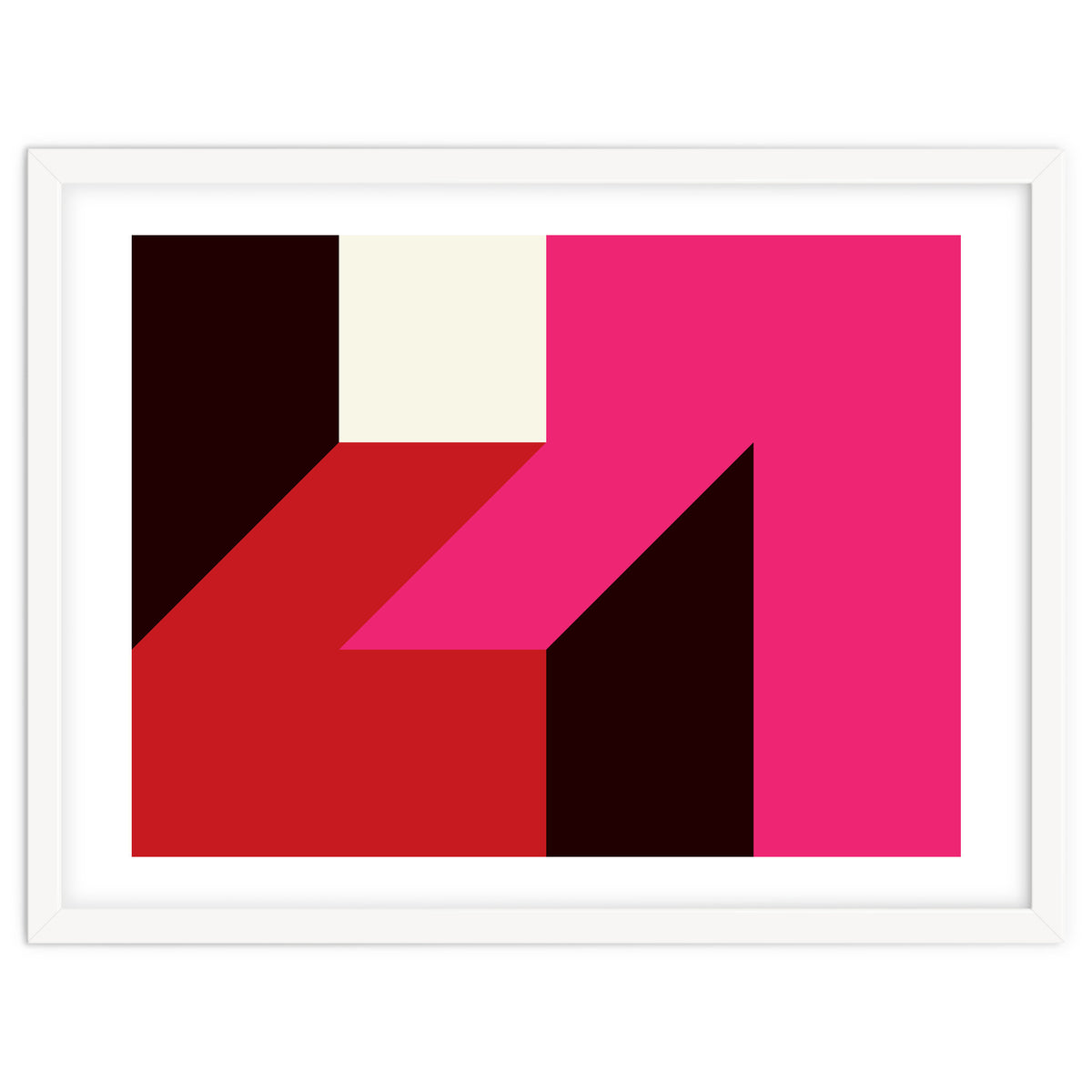 Geometric Shapes No. 62 - red, magenta & black