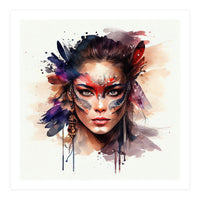 Watercolor Carnival Woman #9 (Print Only)