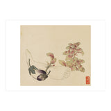 Wang Chengyu ~flowers, Vegetables, Fruits, Eggplant, Lotus Root (Print Only) thumbnail