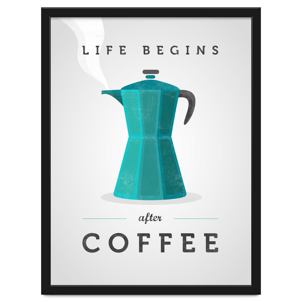 Life Begins After Coffee. Teal