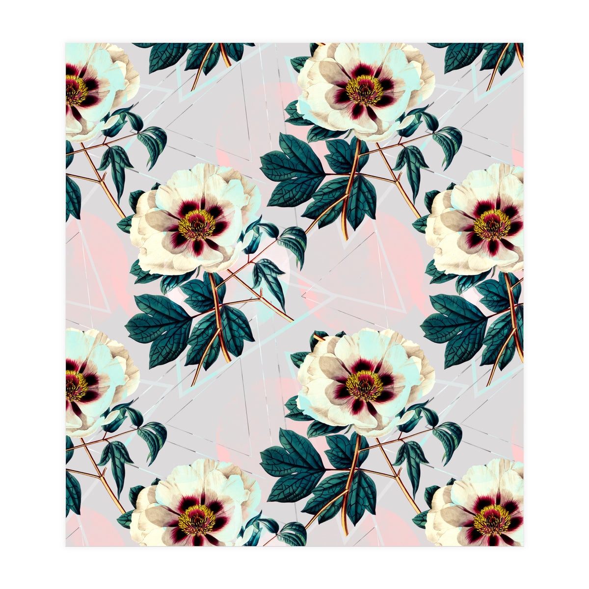 Flowery blooming with geometric (Print Only)