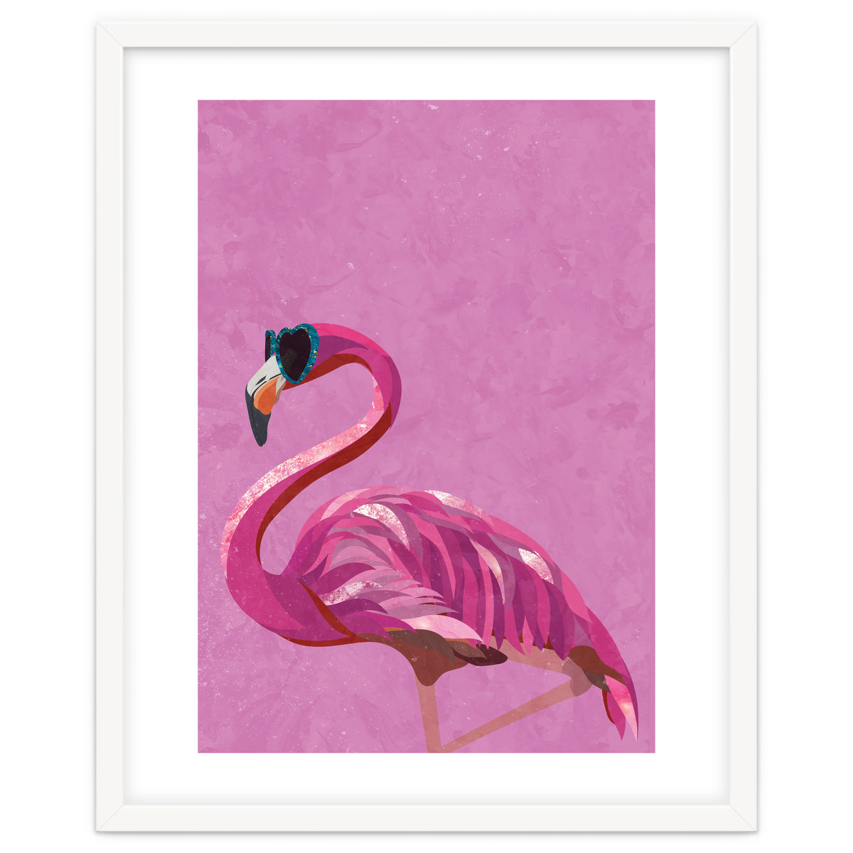 Pink Flamingo Wearing Glasses