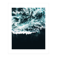 Oceanholic, Sea Waves Dark Photography, Nature Ocean Landscape Travel Eclectic Graphic Design (Print Only)