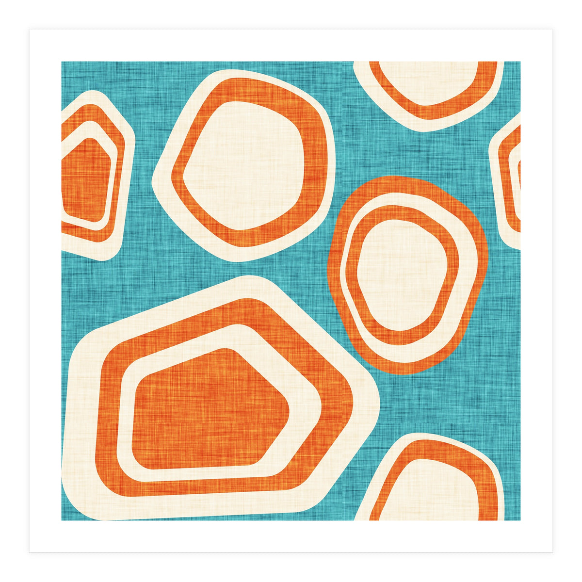 Day At The Lake Blue Orange (Print Only)