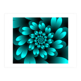 Turquoise Floral Satin Art (Print Only) thumbnail