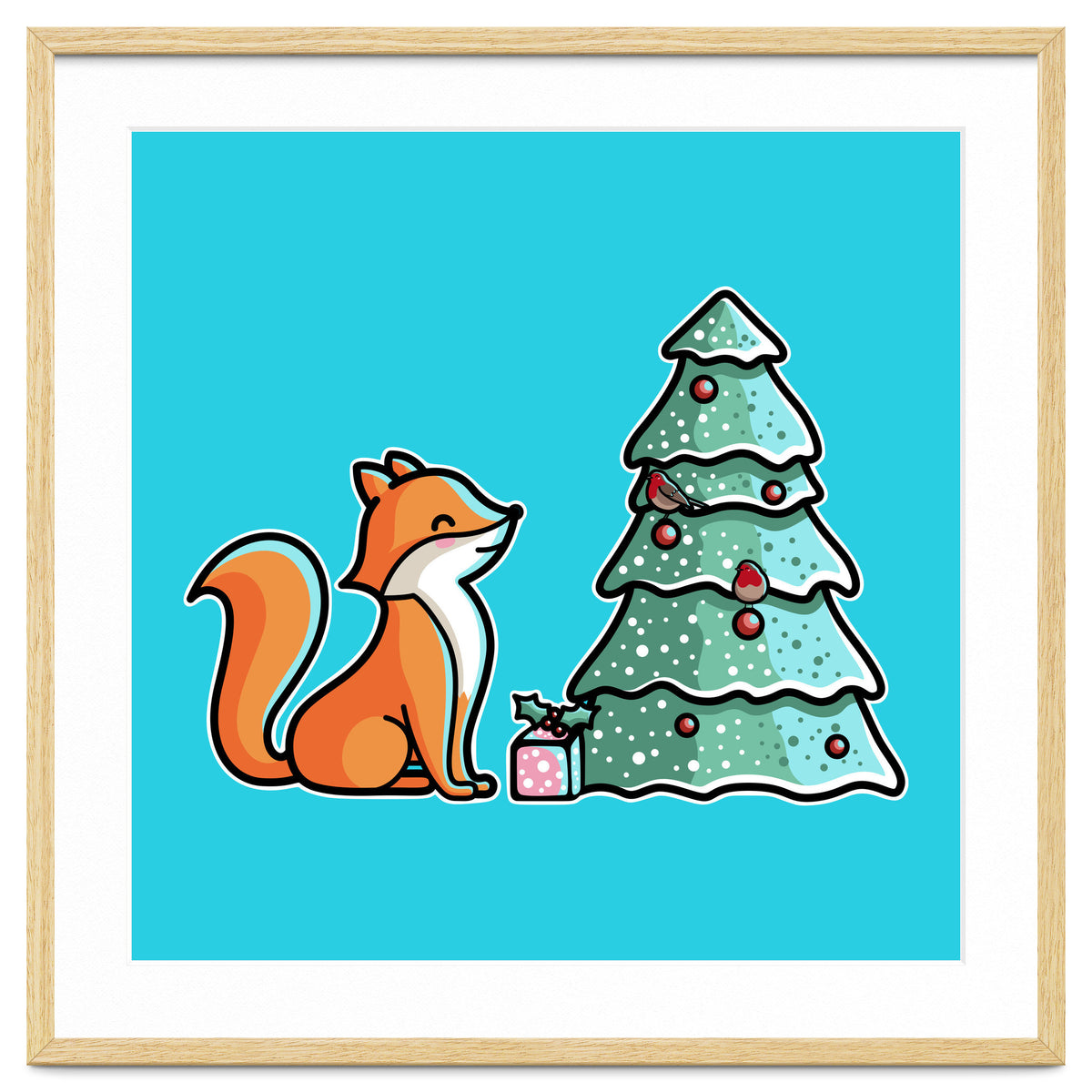 Cute Fox Christmas Tree