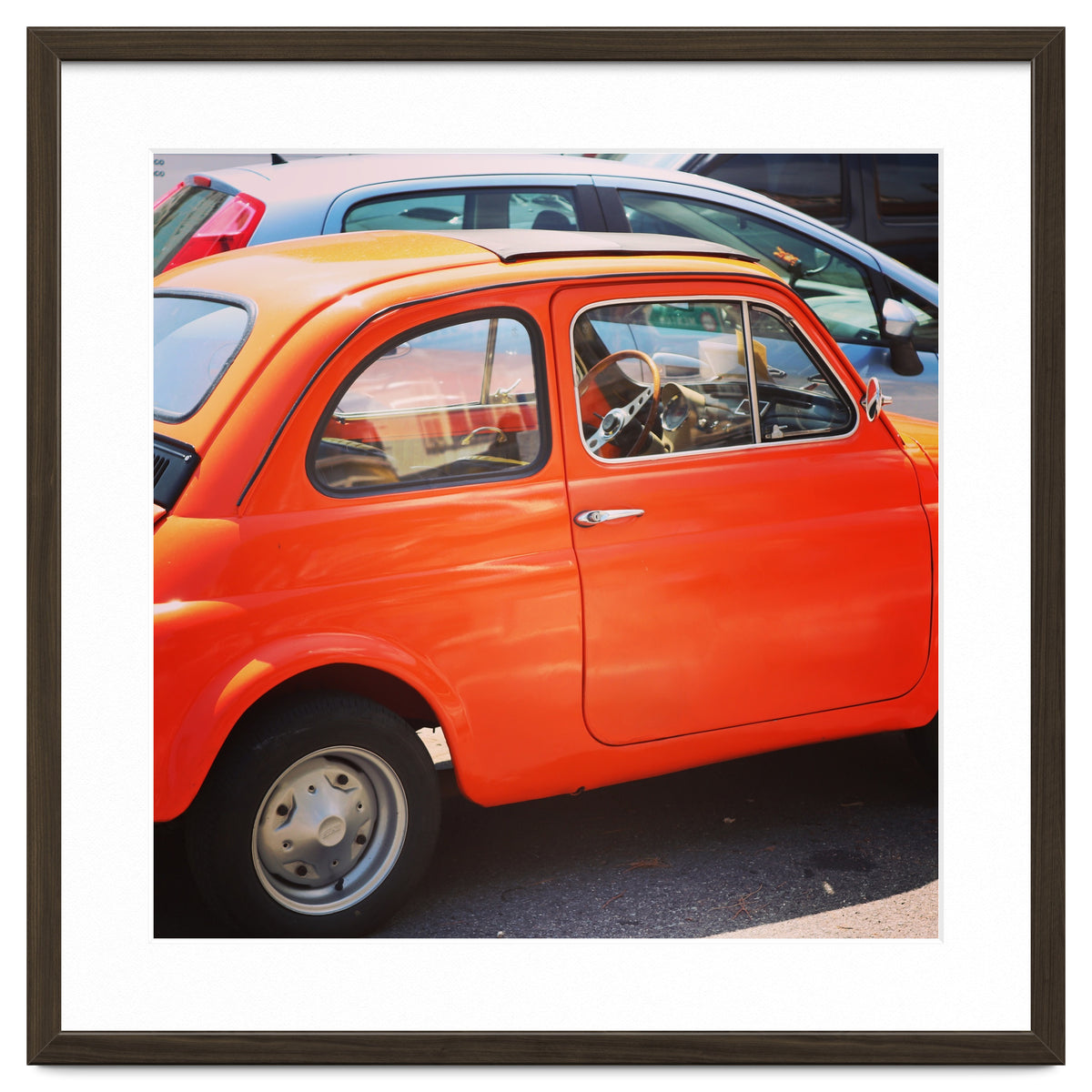 Classic orange Fiat 500