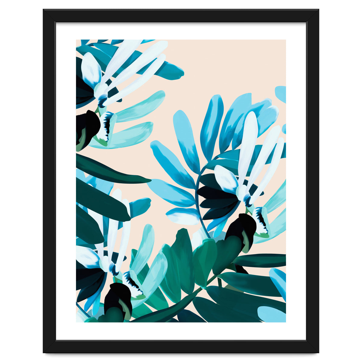 Large bluish botanical leaves