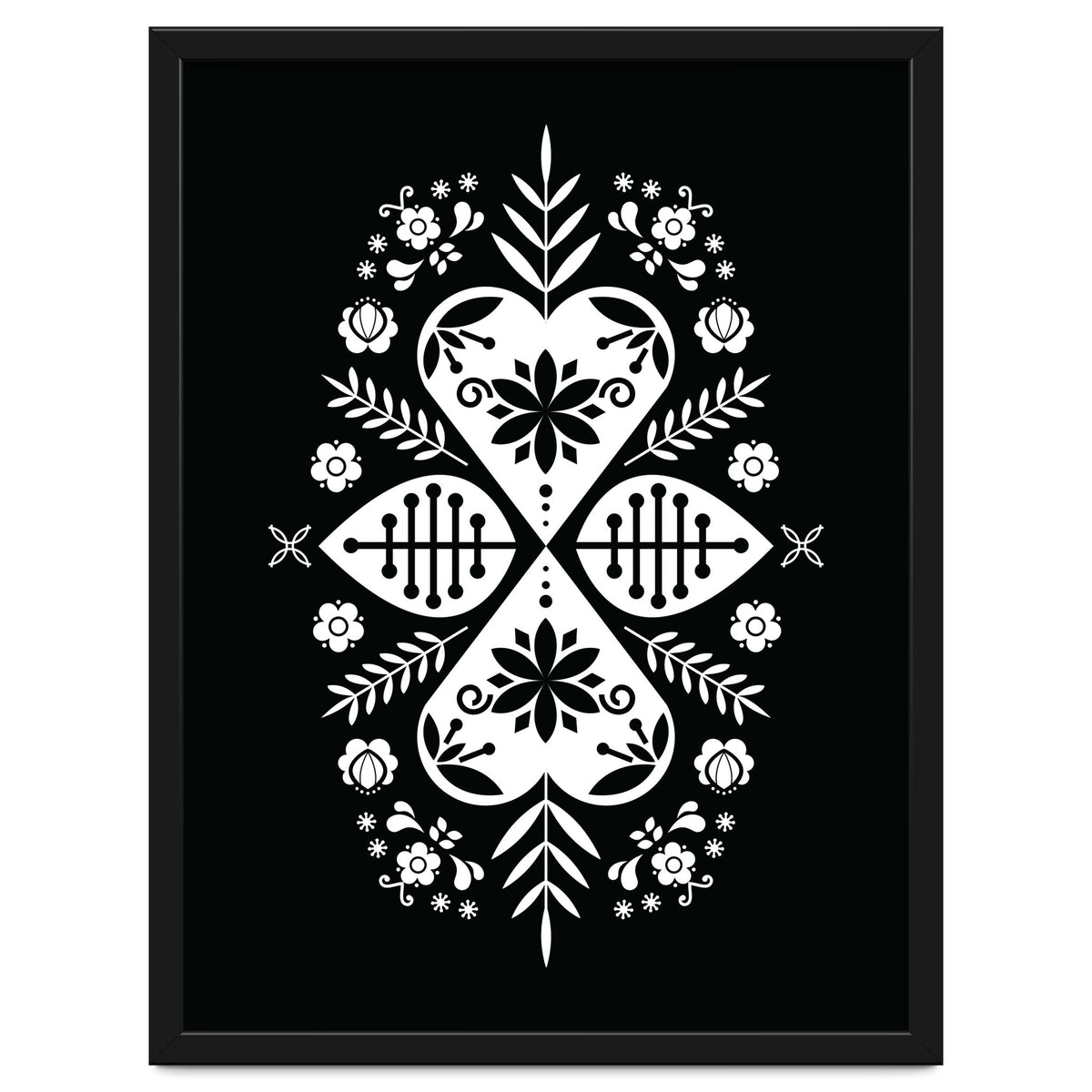 Scandinavian Folk Pattern Monochrome 01