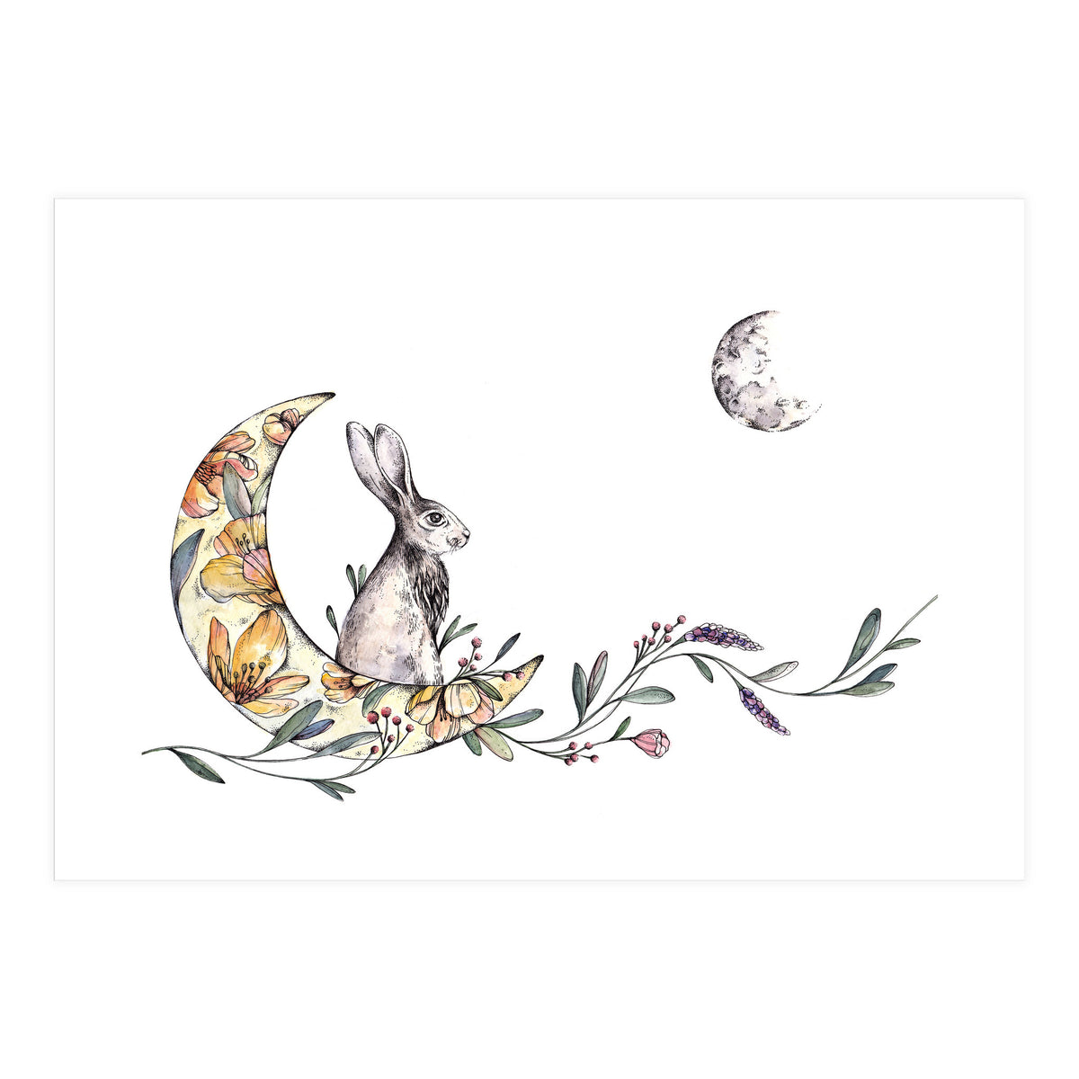 Bunny on the Moon  (Print Only)