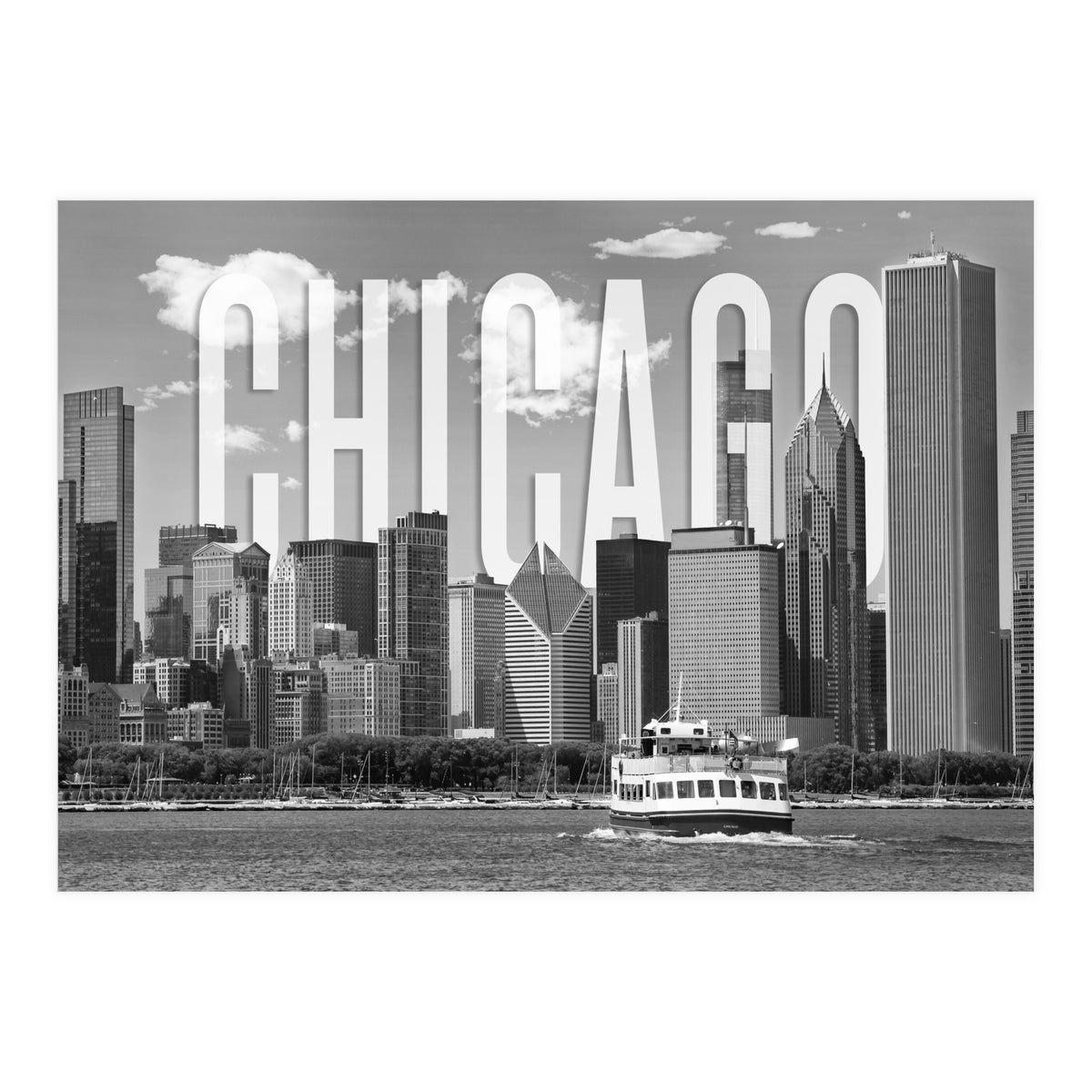 CHICAGO Skyline | Monochrome (Print Only)