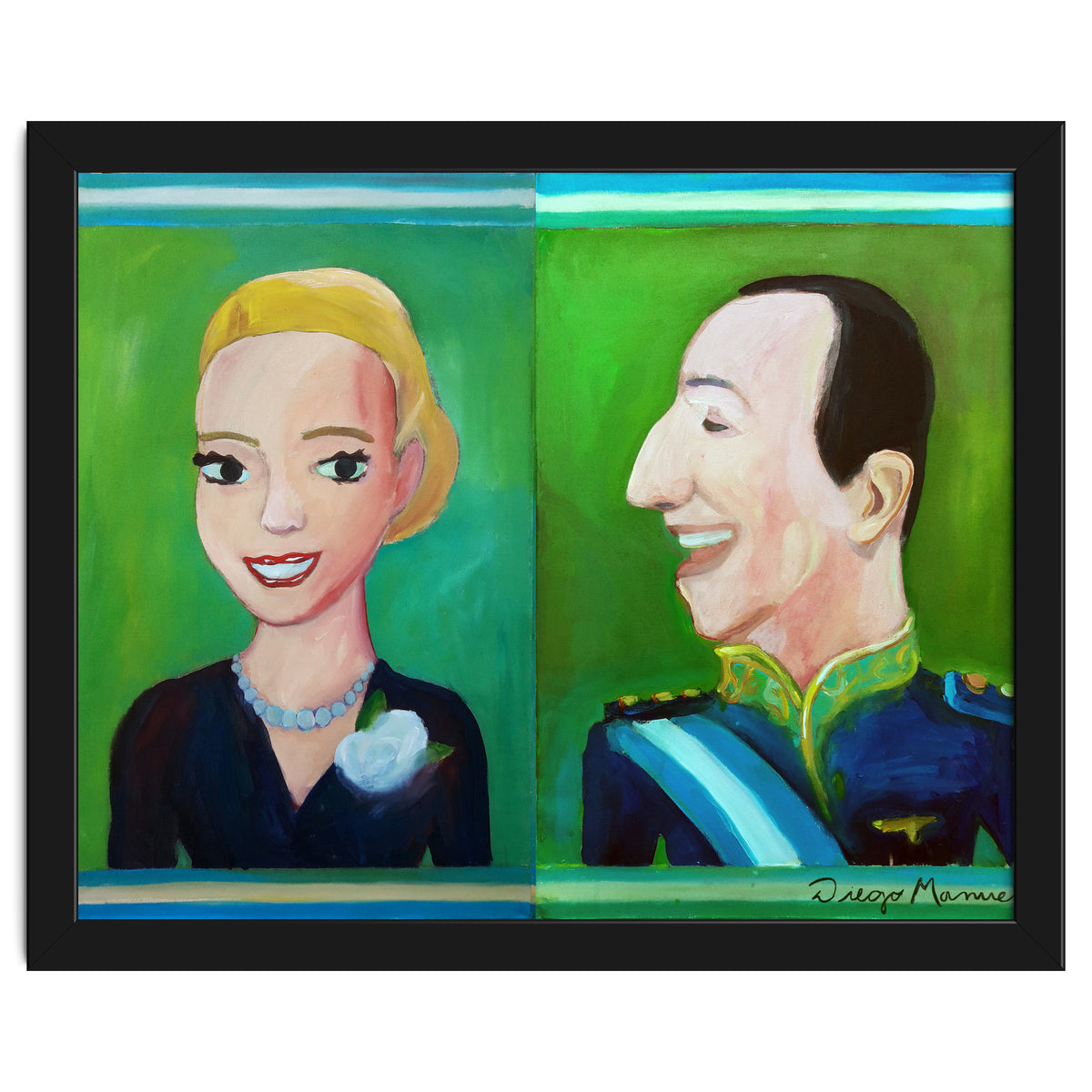 Evita y Juan Perón Díptico
