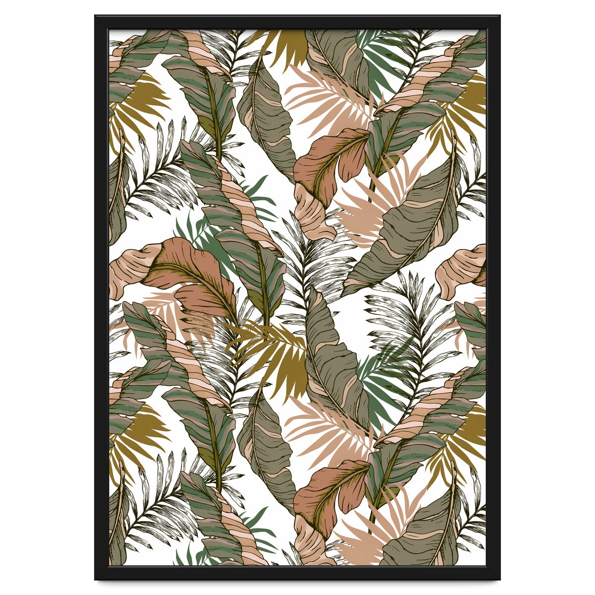 Drawing of wild tropical jungle I