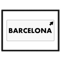 Let`s go to Barcelona, Spain! White road sign