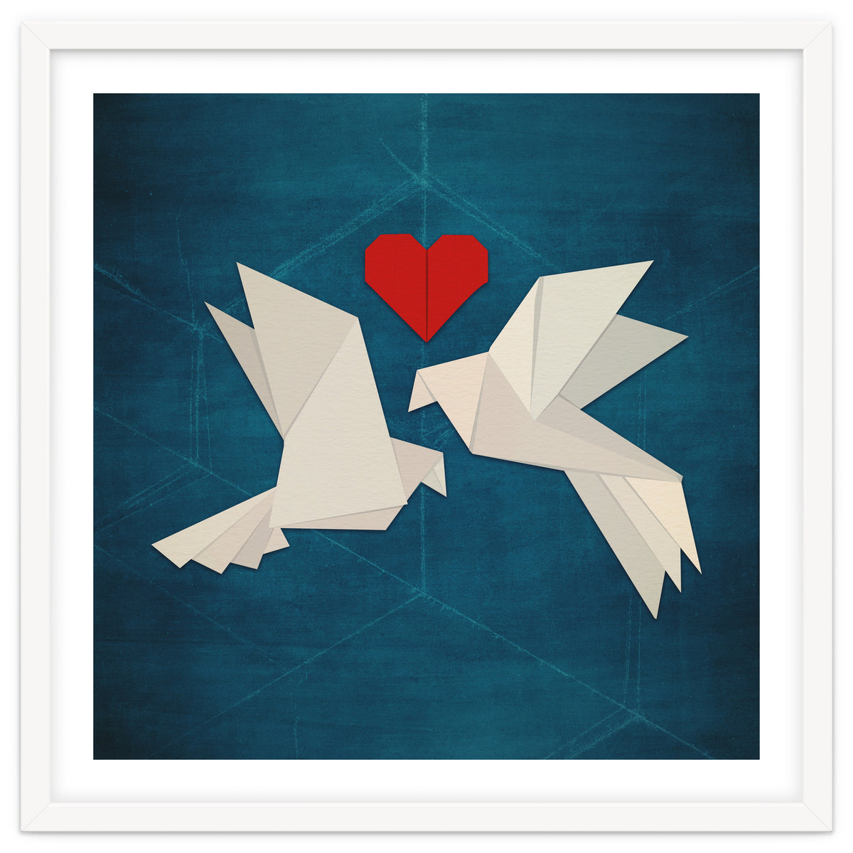 Origami love birds