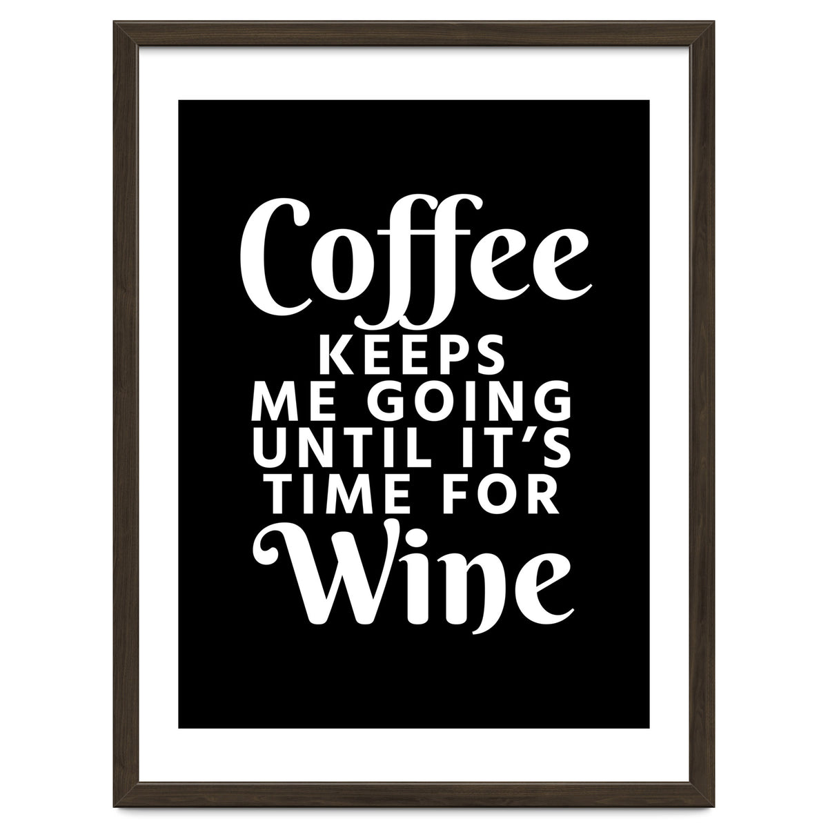 Coffee Keeps Me Going Until It's Time For Wine Black