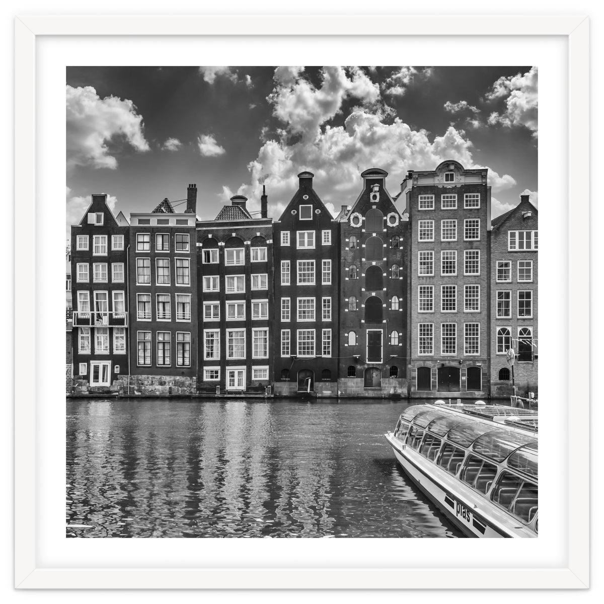 AMSTERDAM Damrak and dancing houses | Monochrome