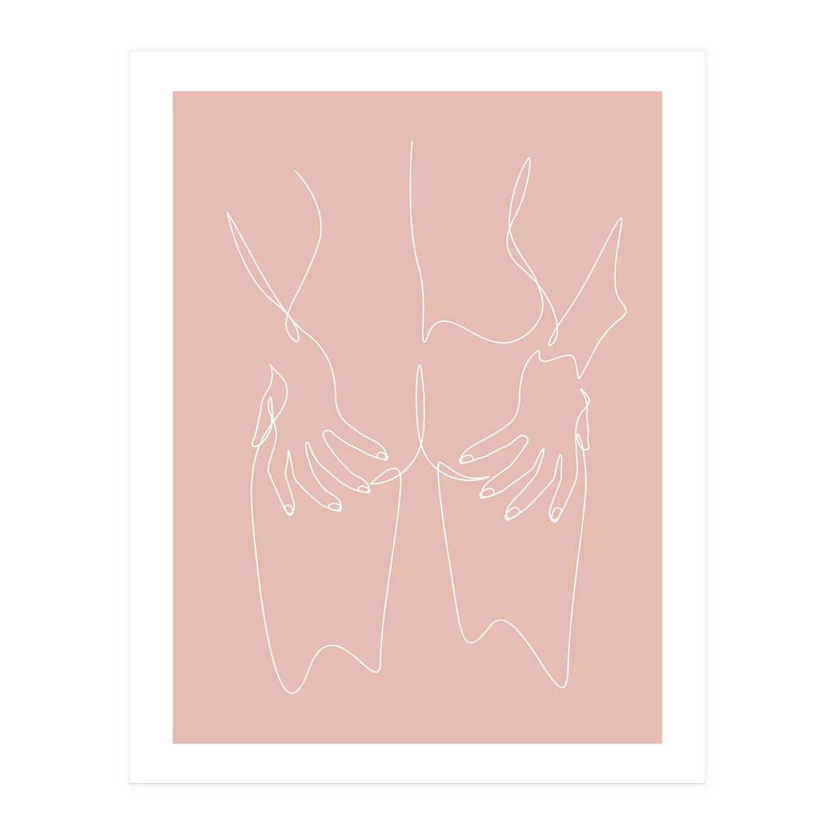 hot girl nude line pink (Print Only)