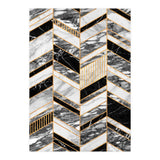 Abstract Chevron Pattern - Black and White Marble (Print Only) thumbnail