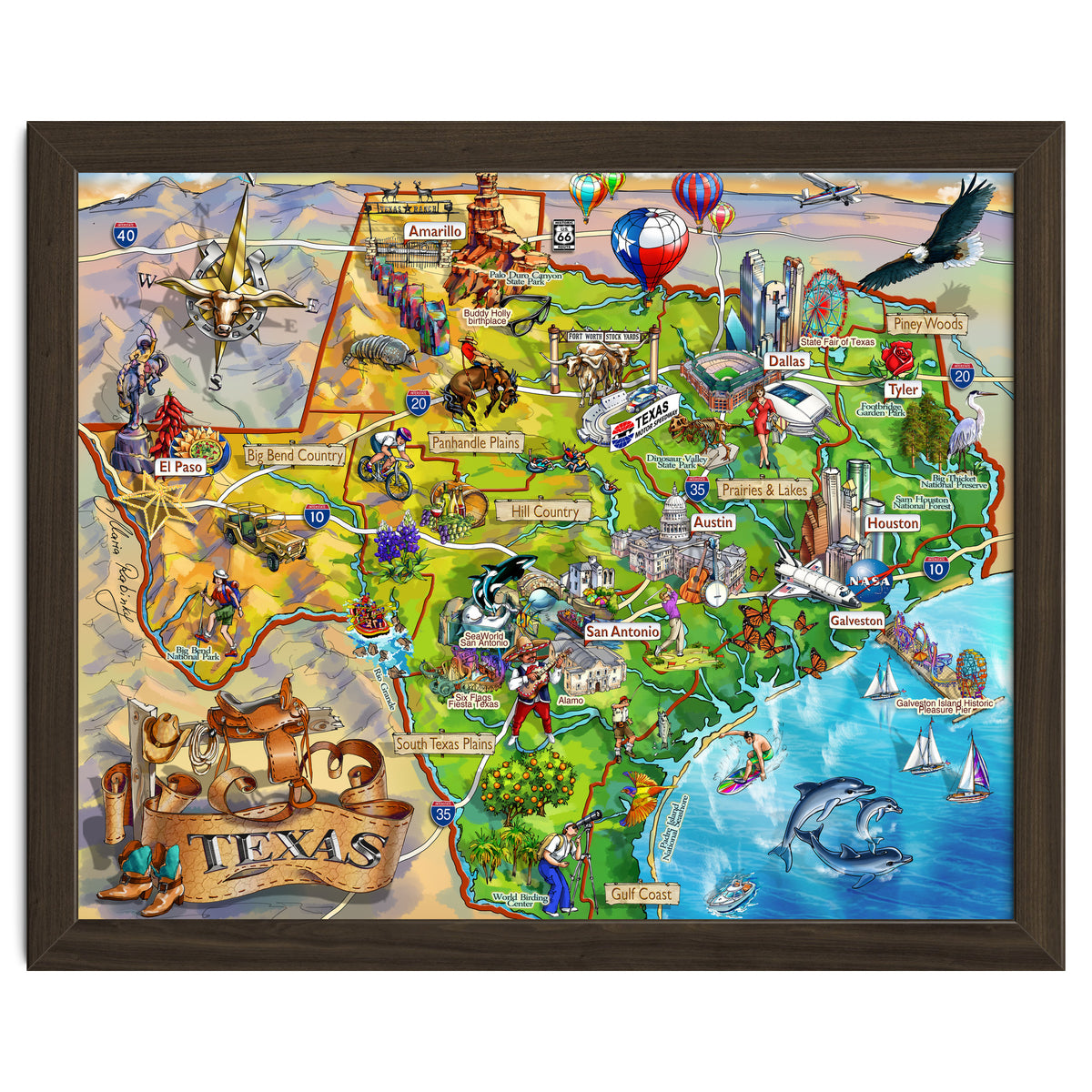 Texas Illustrated Map