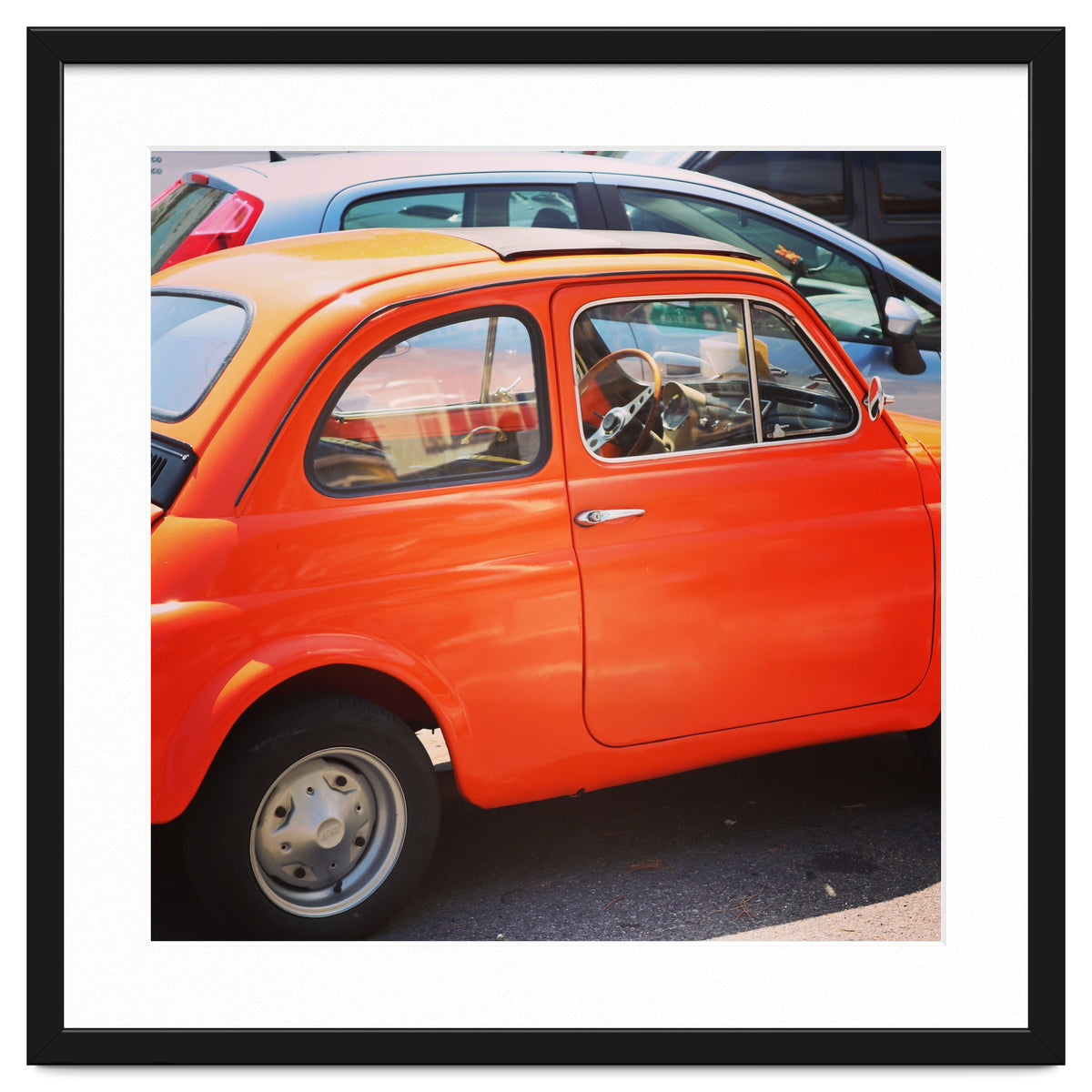Classic orange Fiat 500