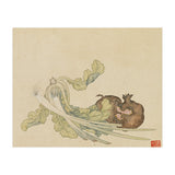 Wang Chengyu ~flowers, Vegetables, Pomegranates, Onions, Chinese Cabbage, Vegetables (Print Only) thumbnail
