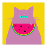 Watermelon Lilac Cat  (Print Only) thumbnail