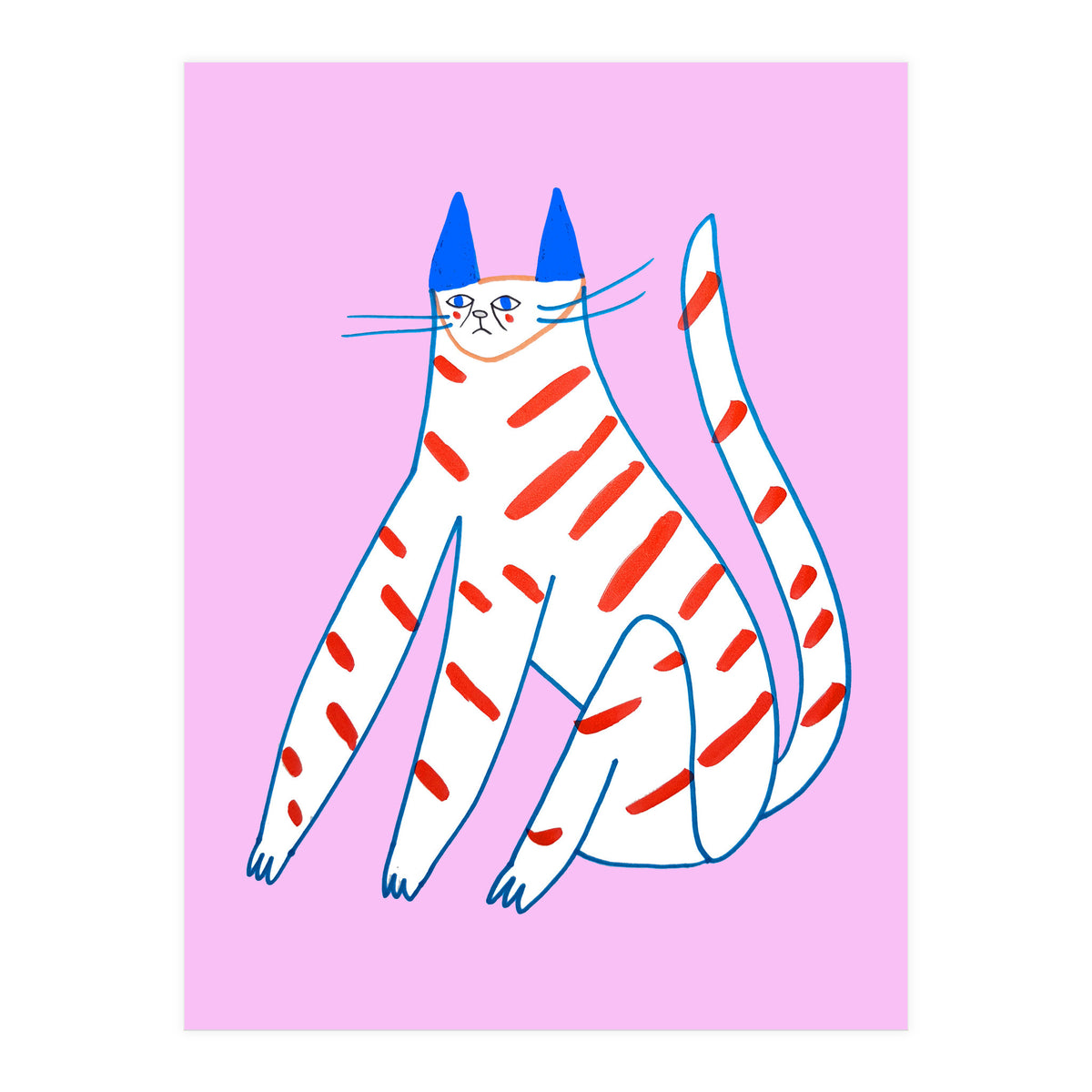 Stripey Cat (Print Only)