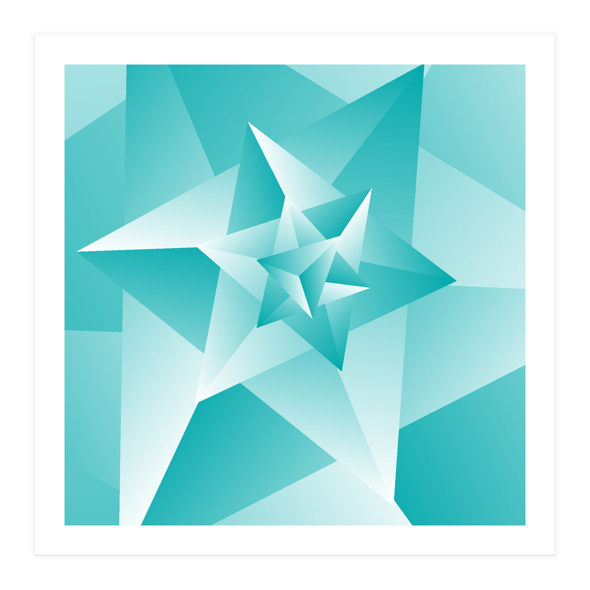 Bluish Trendy Triangle Pattern (Print Only)