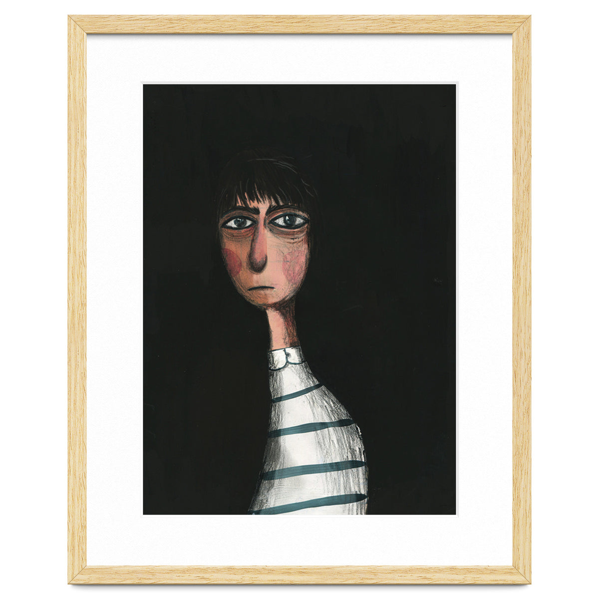 Seated Woman In Stripes