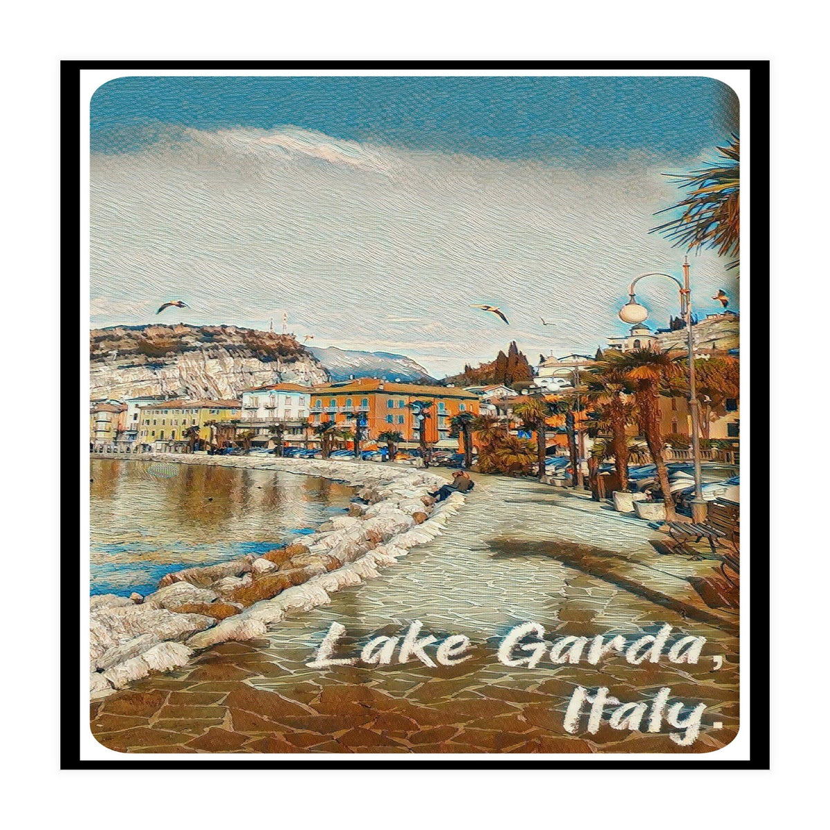 Birds And People On Lake Garda (Print Only)