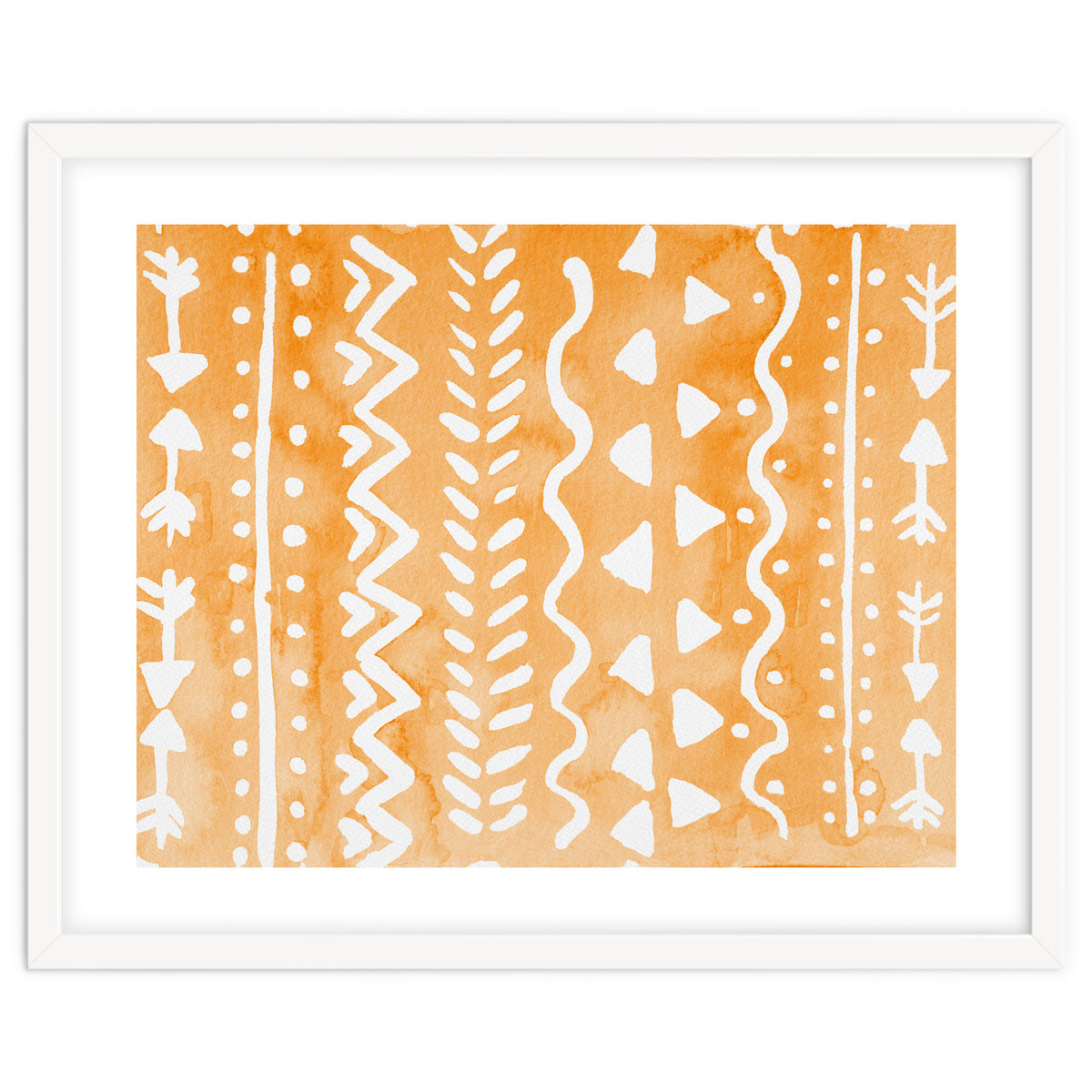 Abstract boho tribal pattern in pastel orange