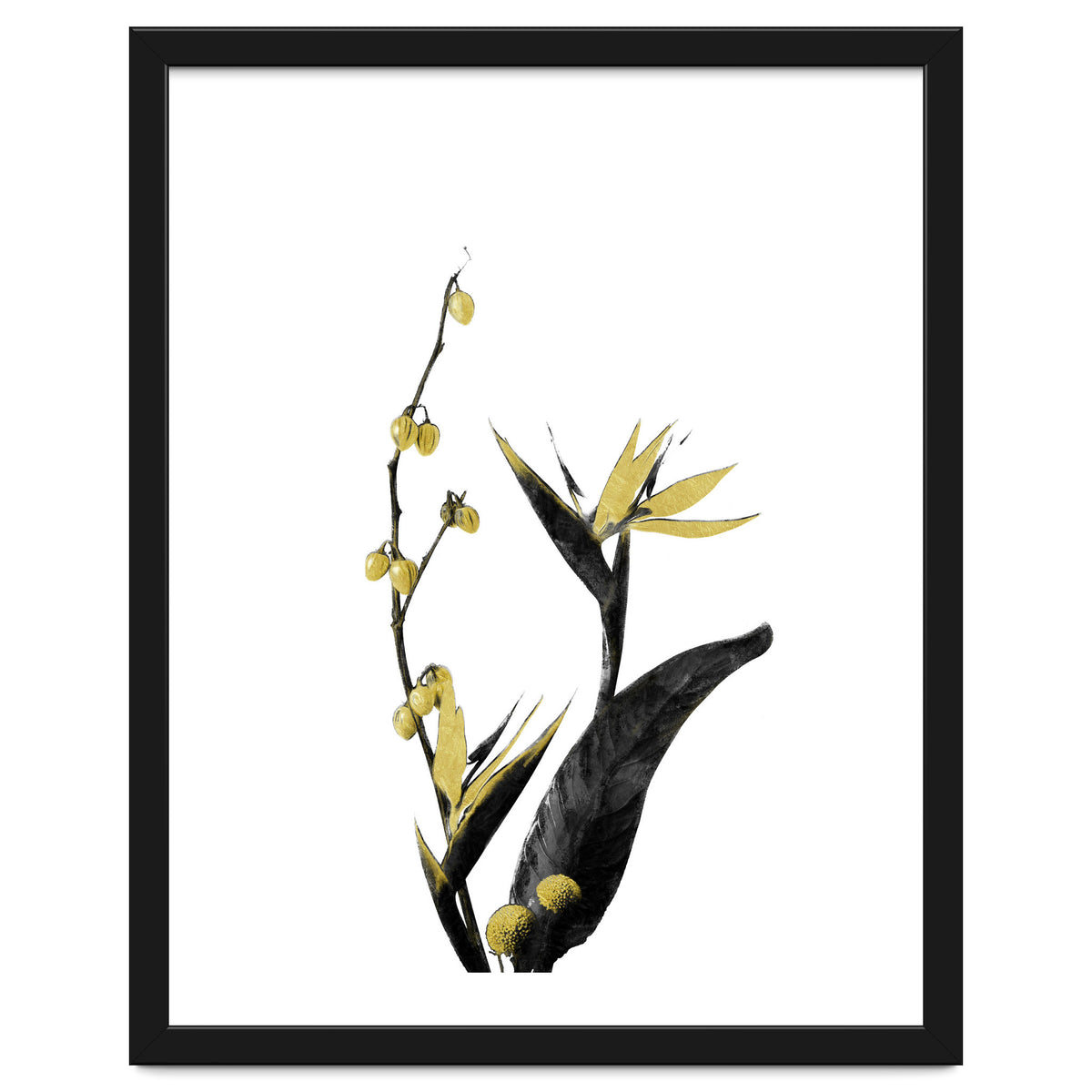 Flower Minimal Black And Gold 02