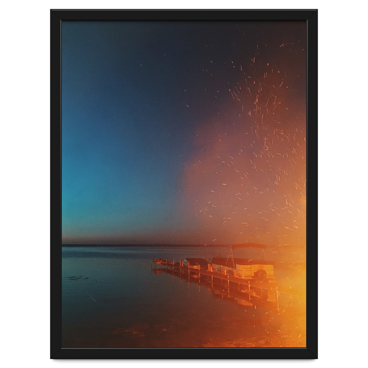 Firelight by the dock