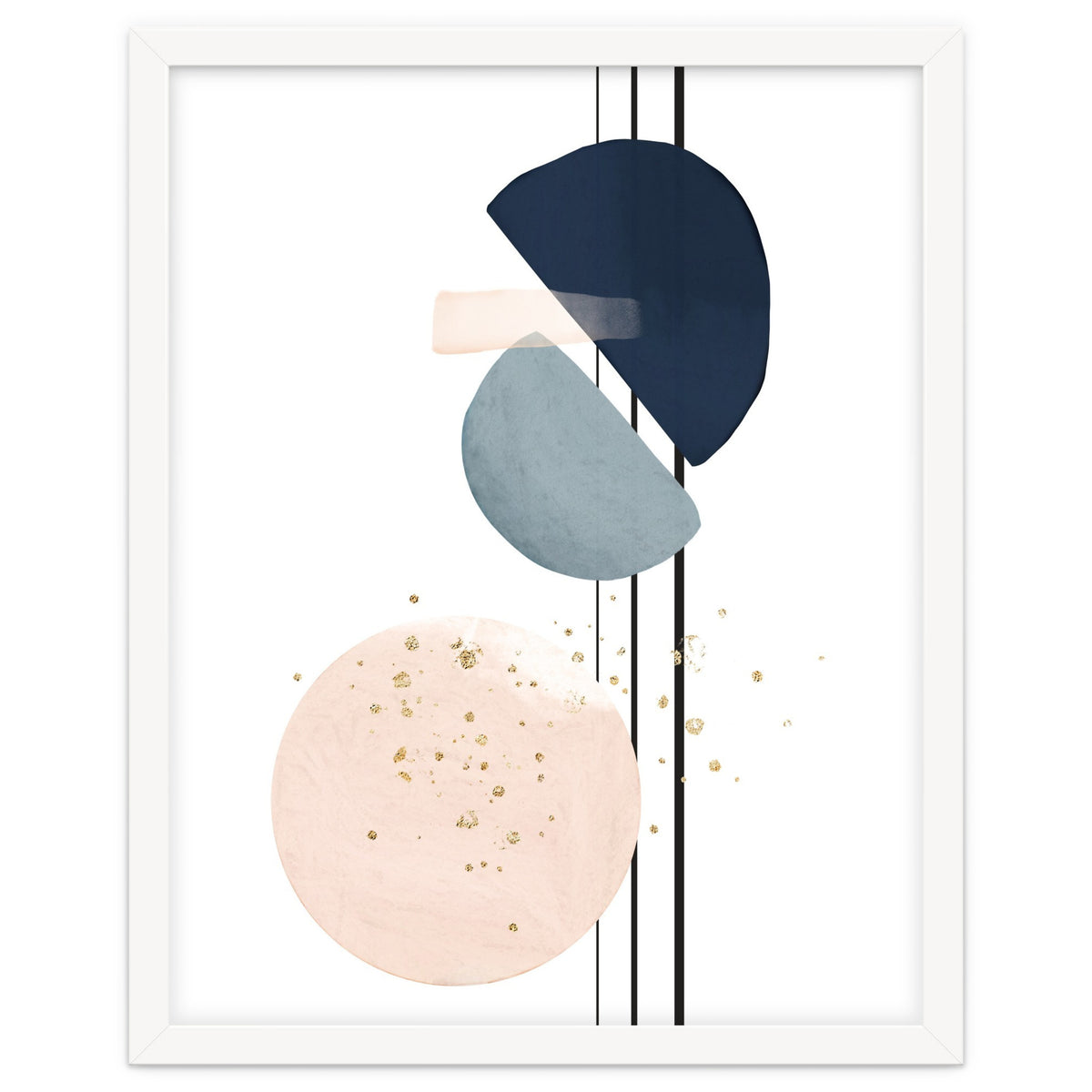 Abstract Study Blush and Navy Blue