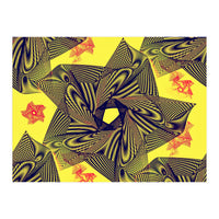 Black flowers on yellow background. (Print Only)