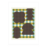 Funky Organic Shapes on a Plaid Background (Print Only) thumbnail