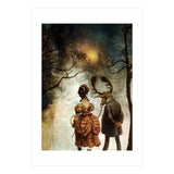 VINTAGE COUPLE IN AUTUMNAL ABSTRACT FOREST  II (Print Only) thumbnail