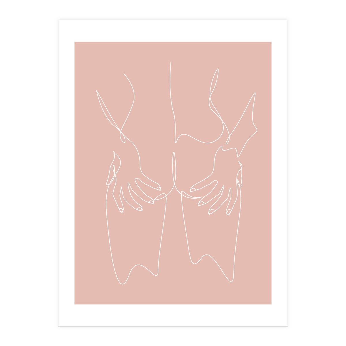 hot girl nude line pink (Print Only)