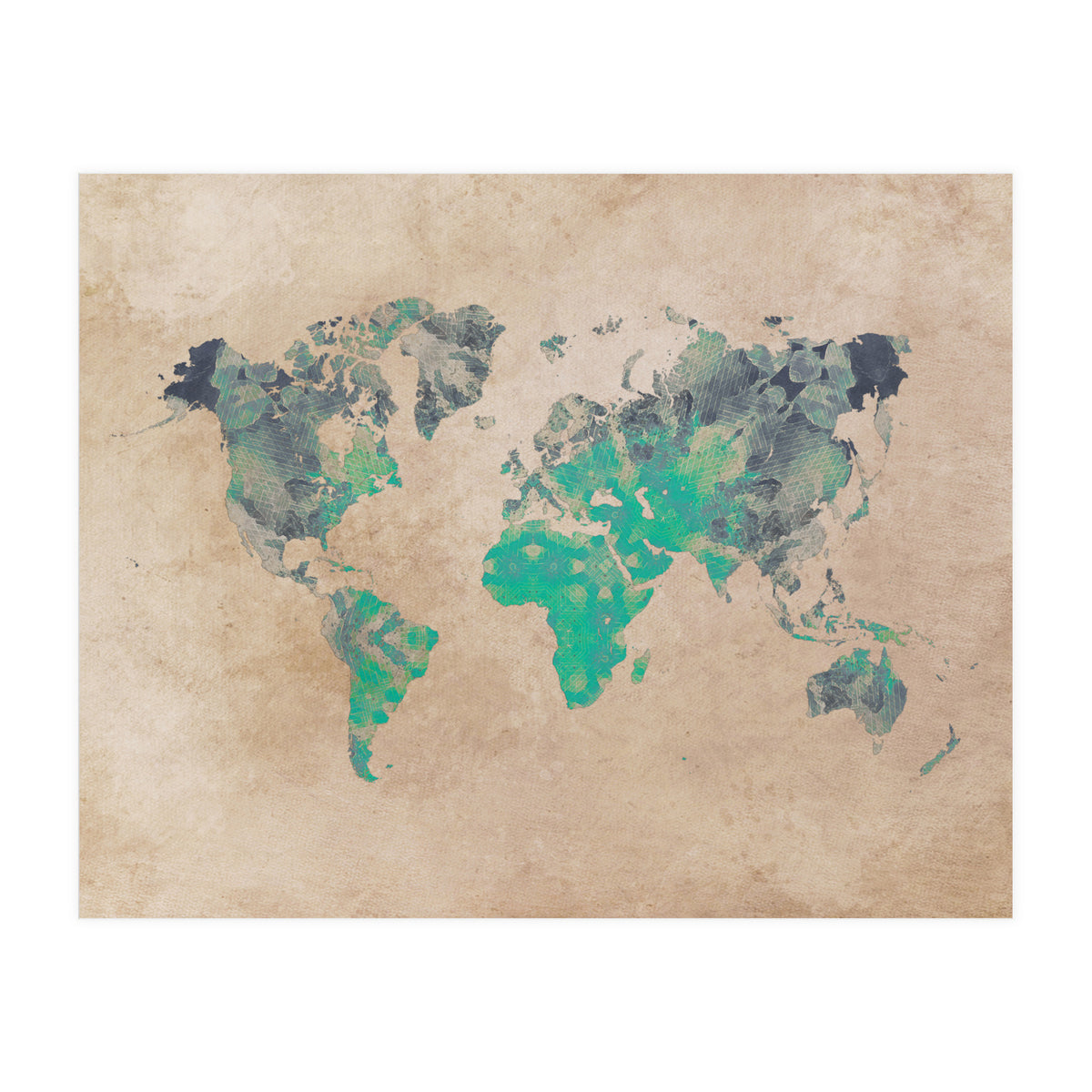 world map green (Print Only)