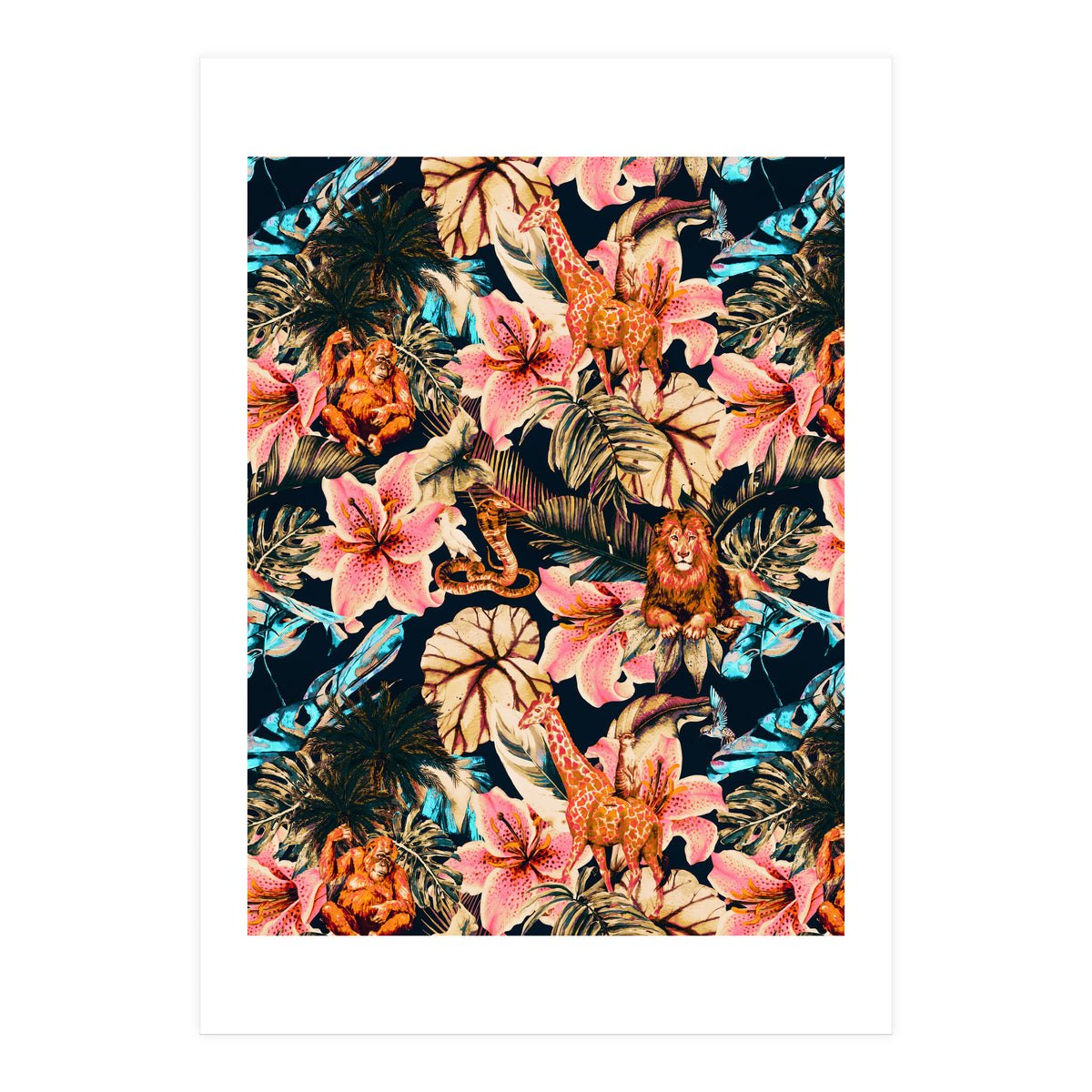 Wild animals in the dark of the jungle 02 (Print Only)